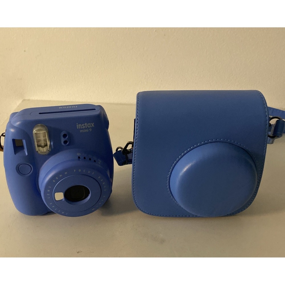 Fuji Instax Mini 9 Fujifilm Instant Film Camera Blue + Matching Carry Case